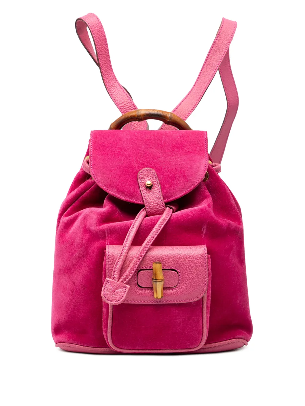 Gucci Pre-Owned 2000-2015 Suede Bamboo backpack - Rosa