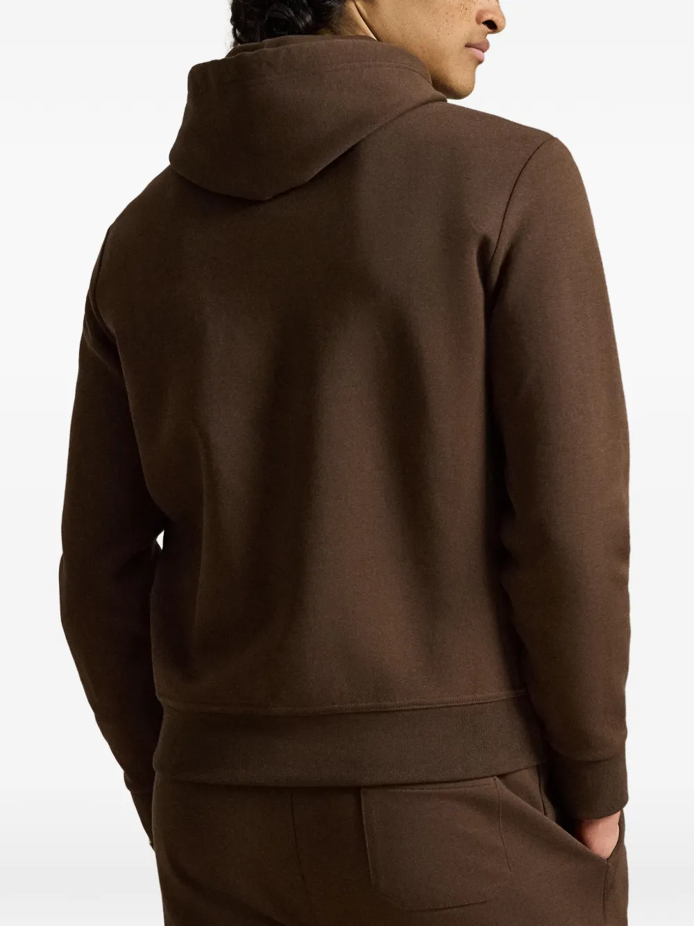 Polo Ralph Lauren Dubbelgebreide hoodie met logoborduurwerk Bruin
