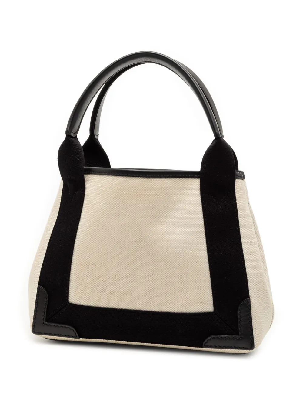 Pre-owned Balenciaga 2018 Canvas Navy Cabas Xs Satchel In White