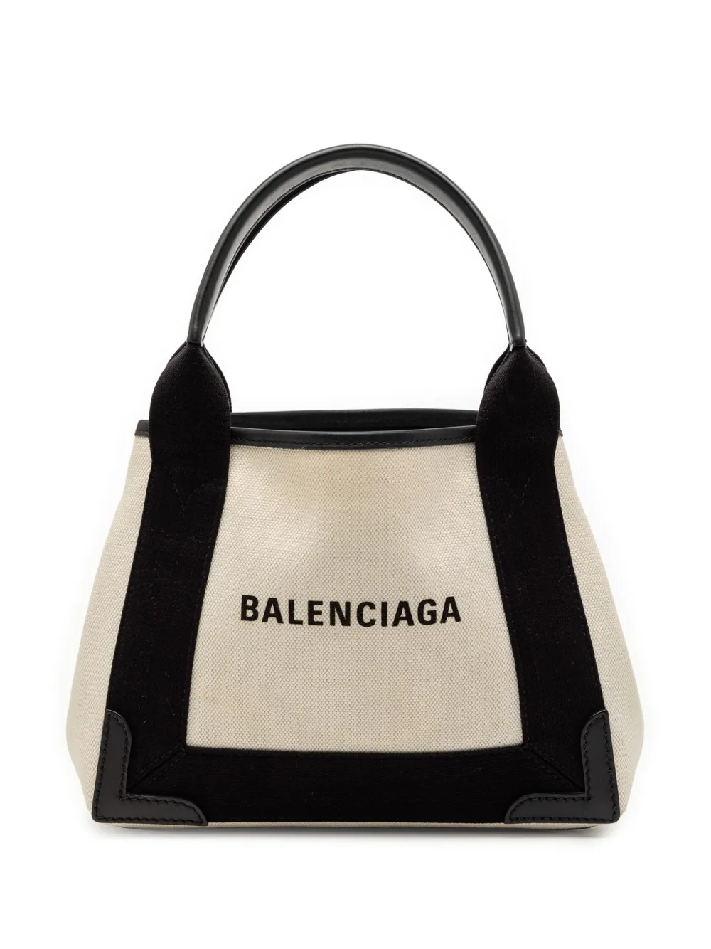 Balenciaga Pre-Owned 2018 Canvas Navy Cabas XS satchel - Bianco