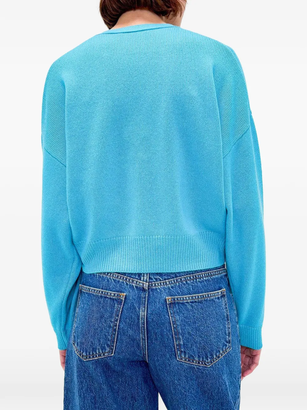  Odeeh V-neck Button Cardigan - Blue 