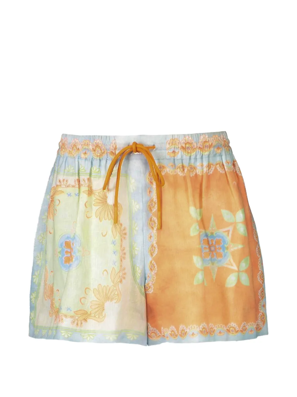 KATE FORD Matthiola Flow floral print drawstring shorts - Blu