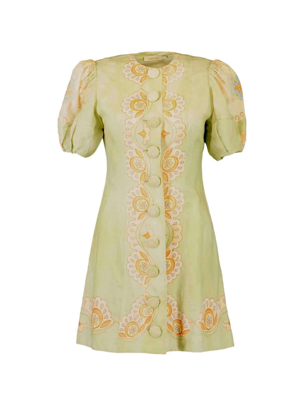 KATE FORD Matthiola Pannelled button mini dress - Verde