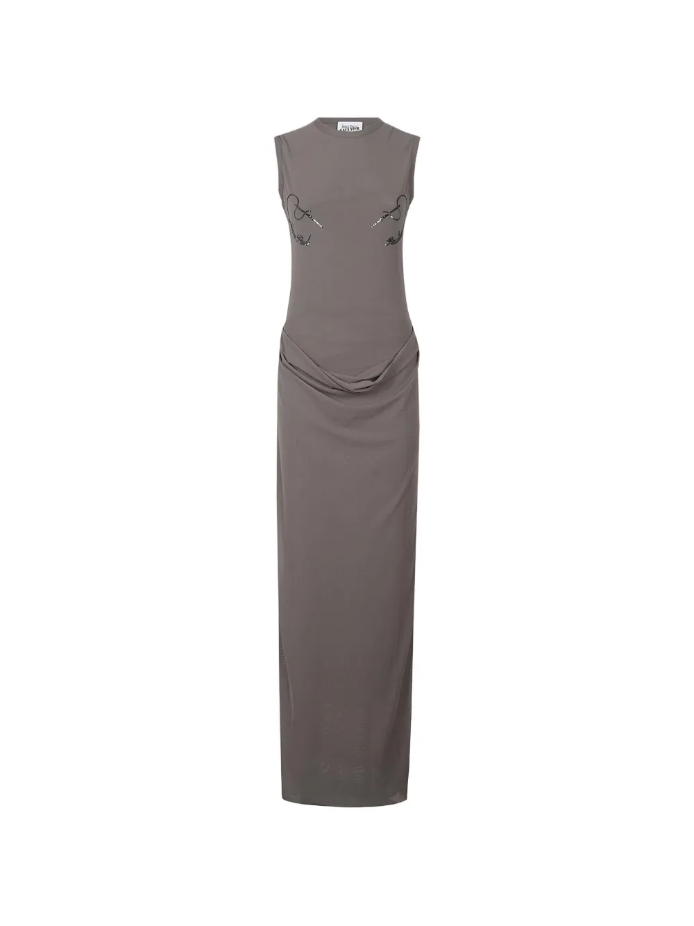 Jean Paul Gaultier embroidered long dress - Grigio