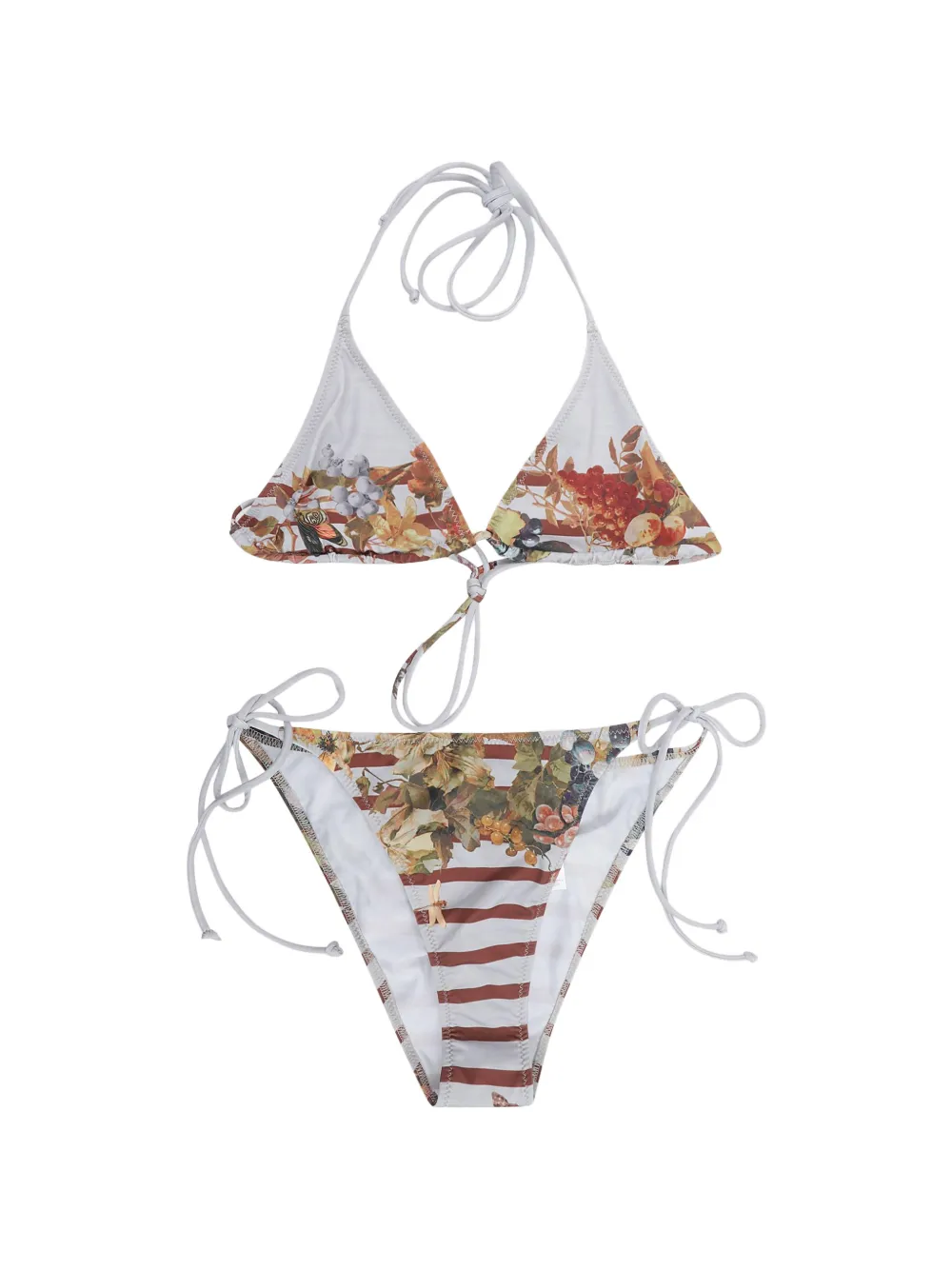 Jean Paul Gaultier floral-print bikini set - Bianco
