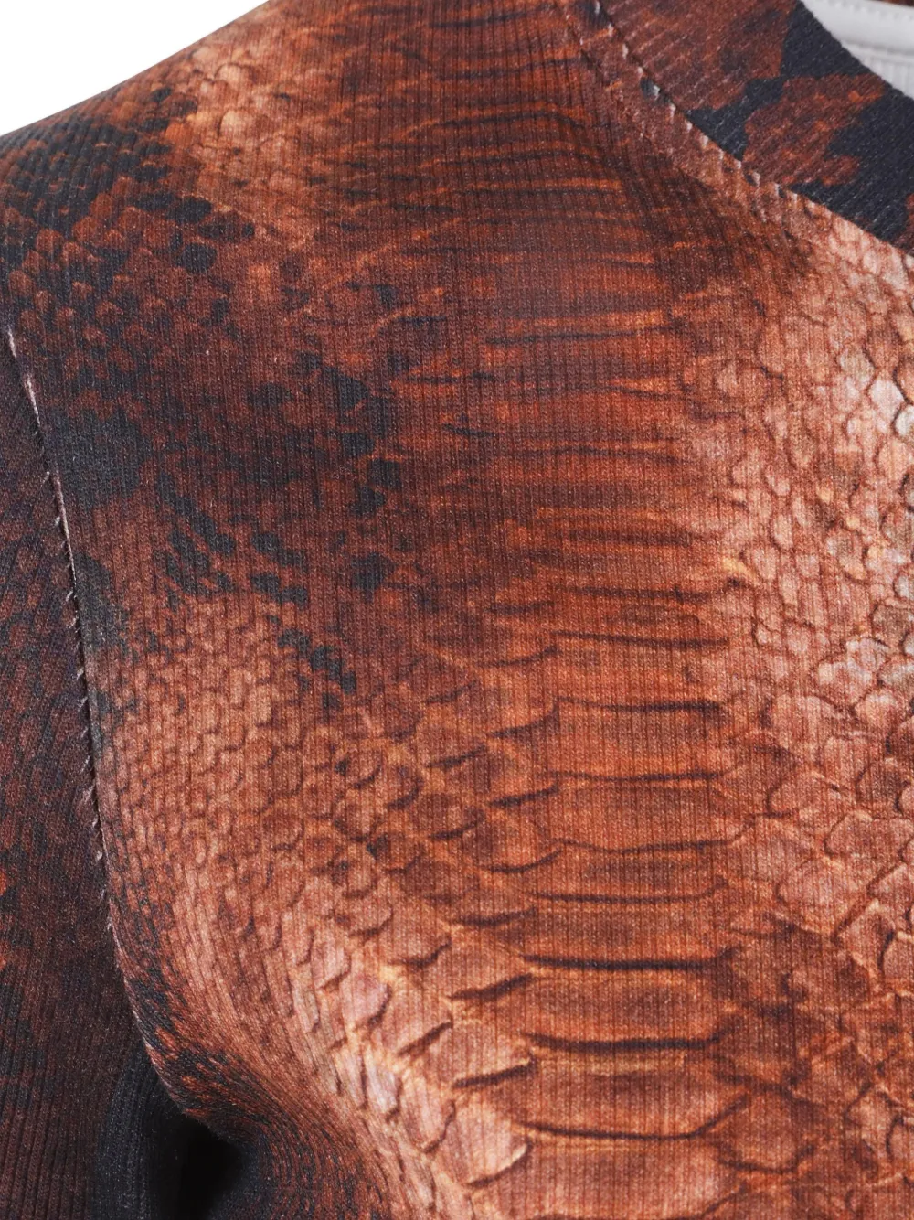  Jean Paul Gaultier Python-print Crew-neck T-shirt - Brown 