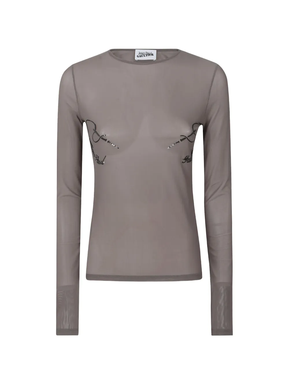 Jean Paul Gaultier sequin-embellishment T-shirt - Grigio