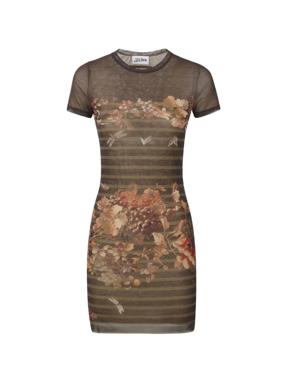 Jean Paul Gaultier floral-printed mini dress - Marrone