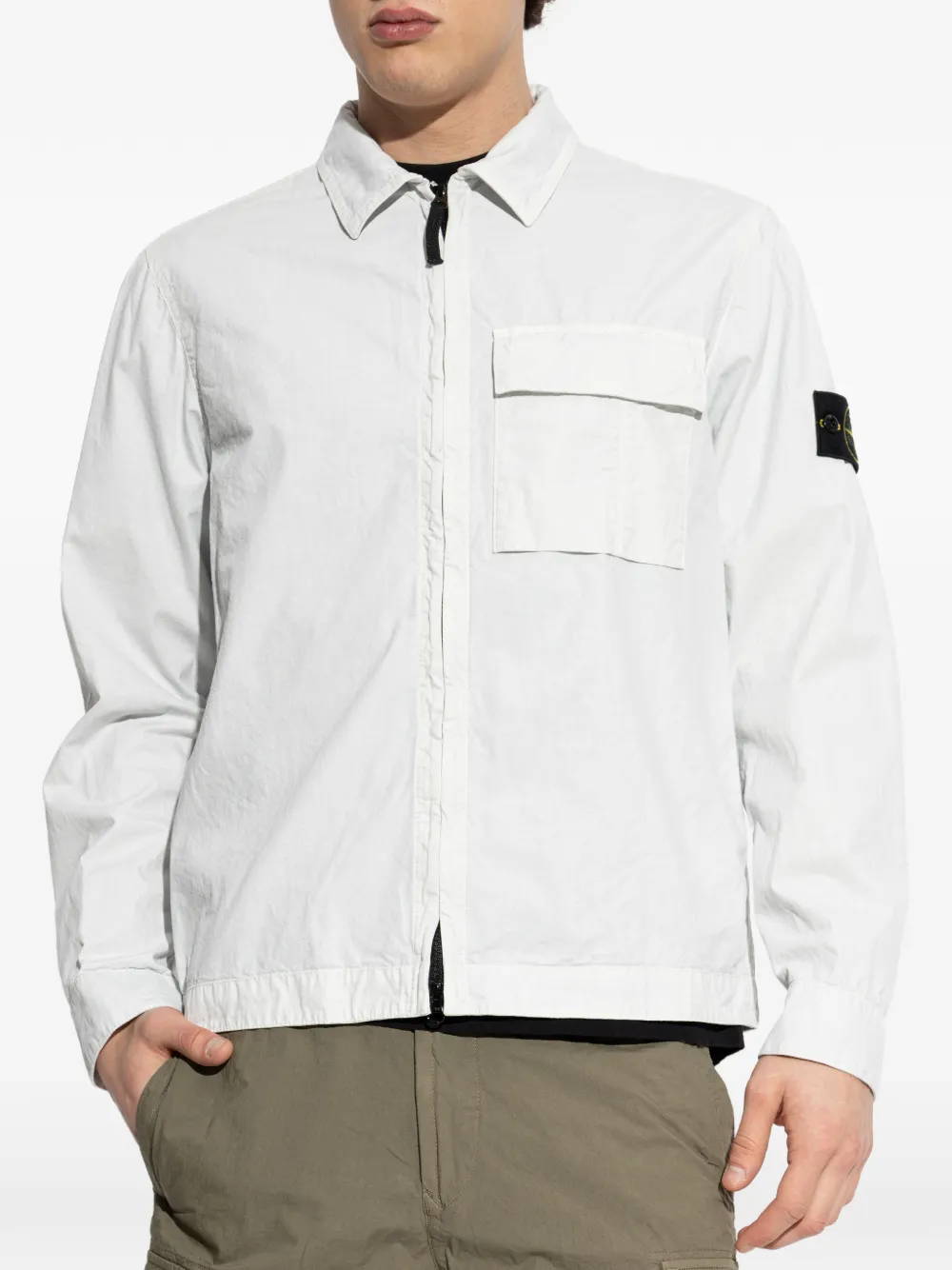 Stone Island Shirtjack met opgestikte zak Wit