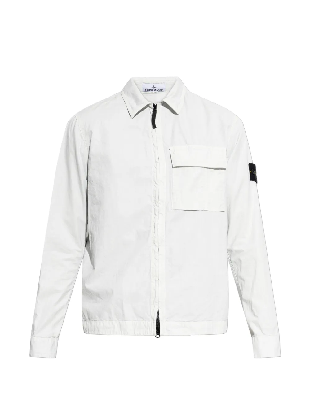 Stone Island patch-pocket shirt jacket - Bianco