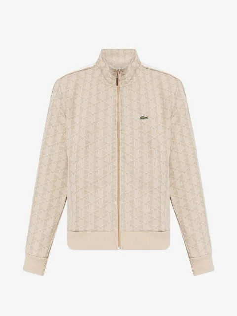 Lacoste patterned zip-up sweatshirt