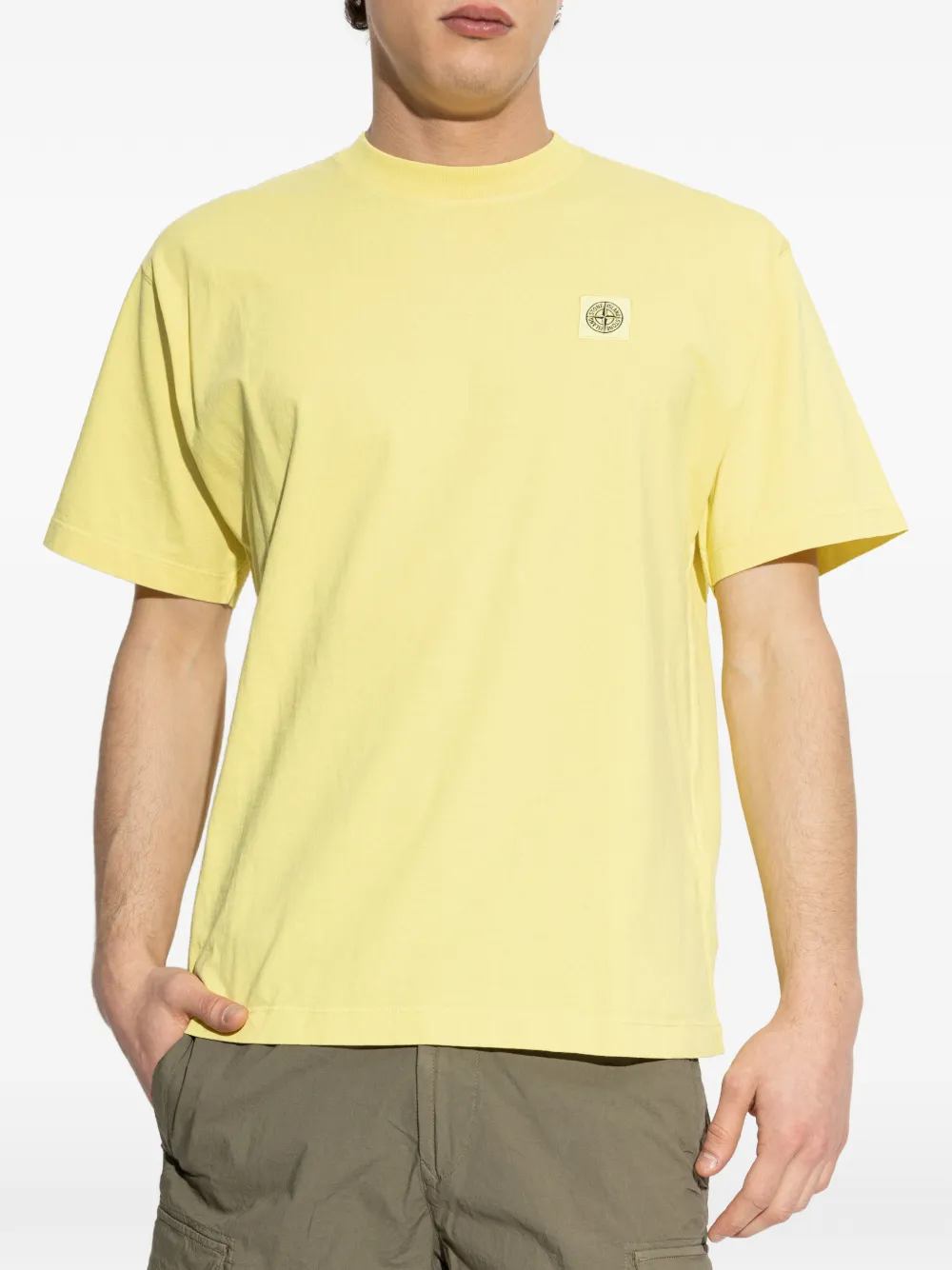 Stone Island T-shirt met logopatch Geel