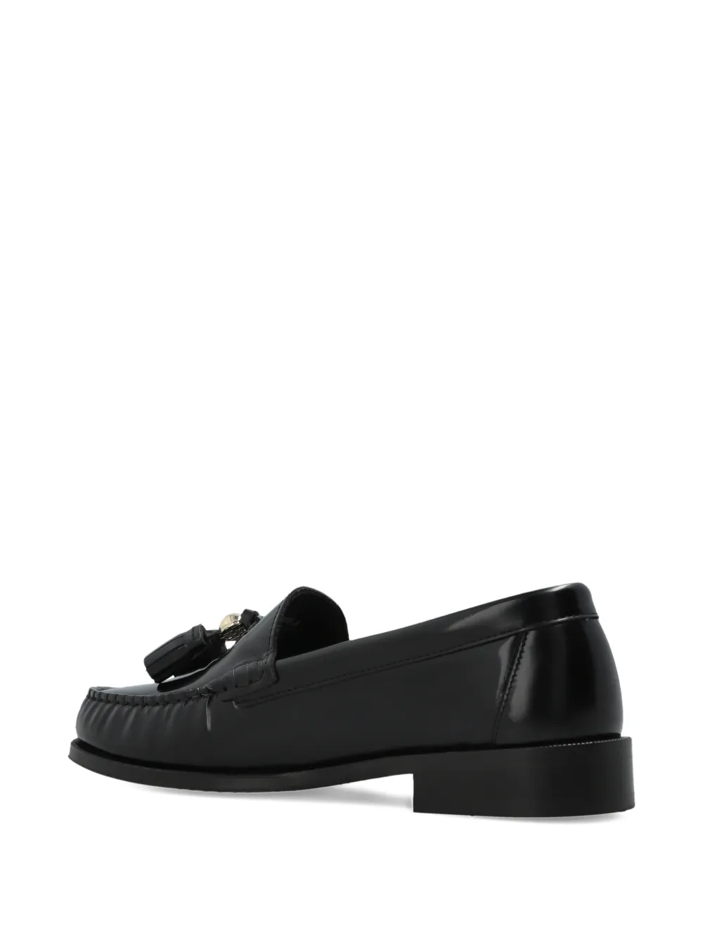 Furla Leren loafers met kwastje Zwart