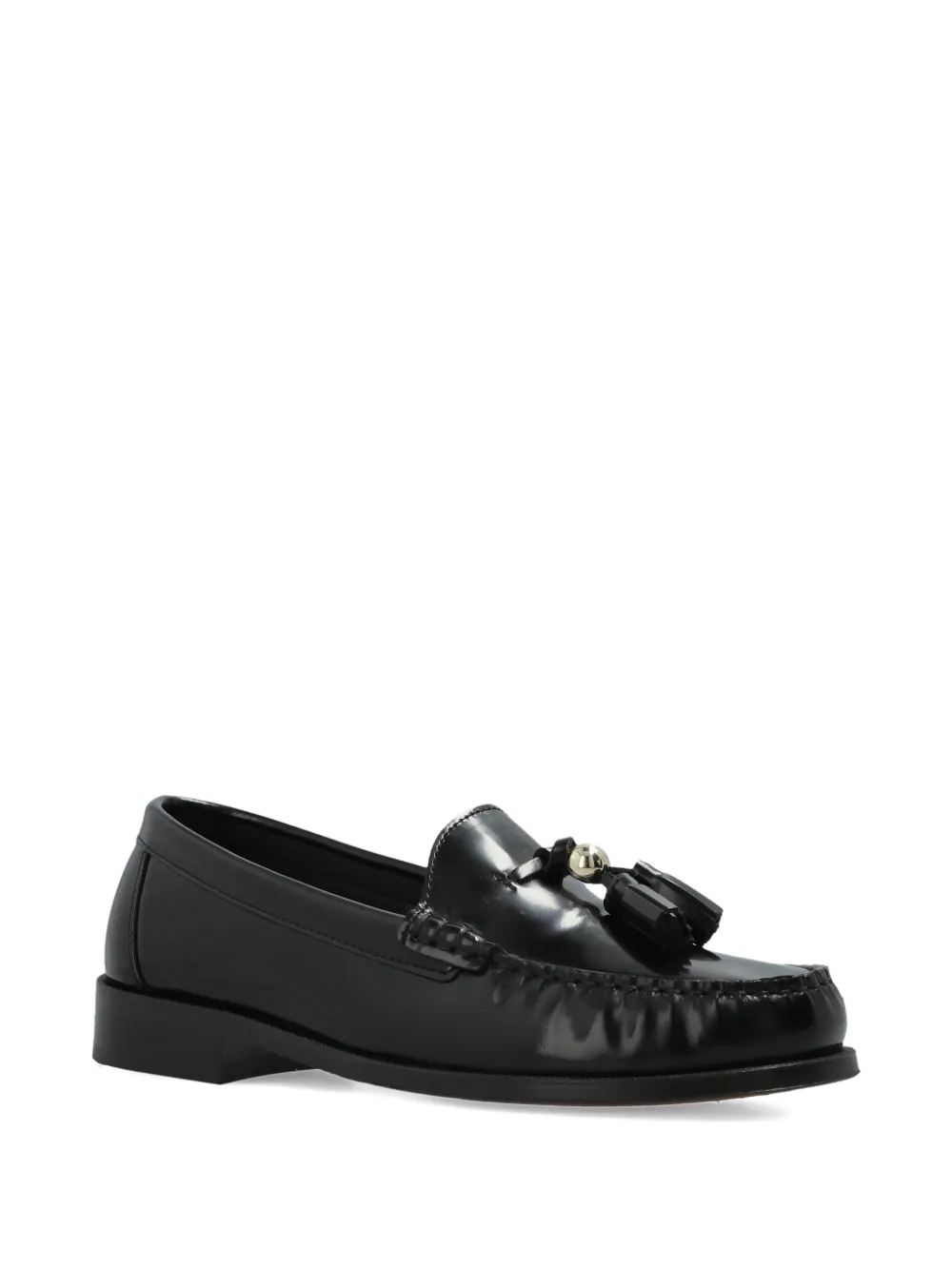 Furla Leren loafers met kwastje Zwart