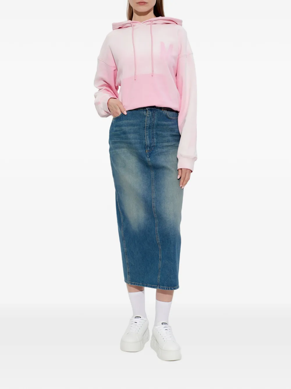 Moschino Hoodie met tie-dye print Roze