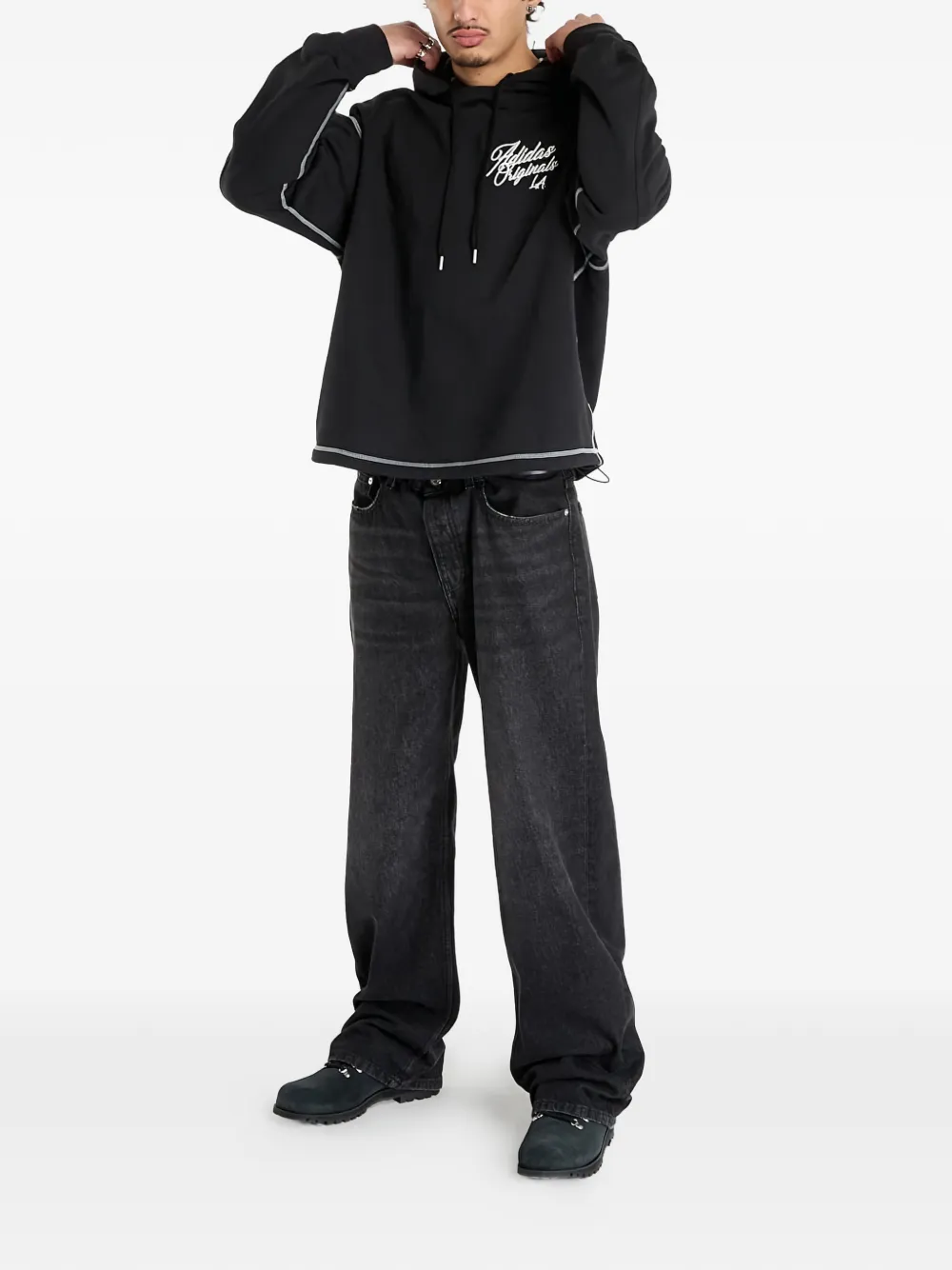 Adidas x LA Originals Santa Monica Hoodie | Black | FARFETCH GE