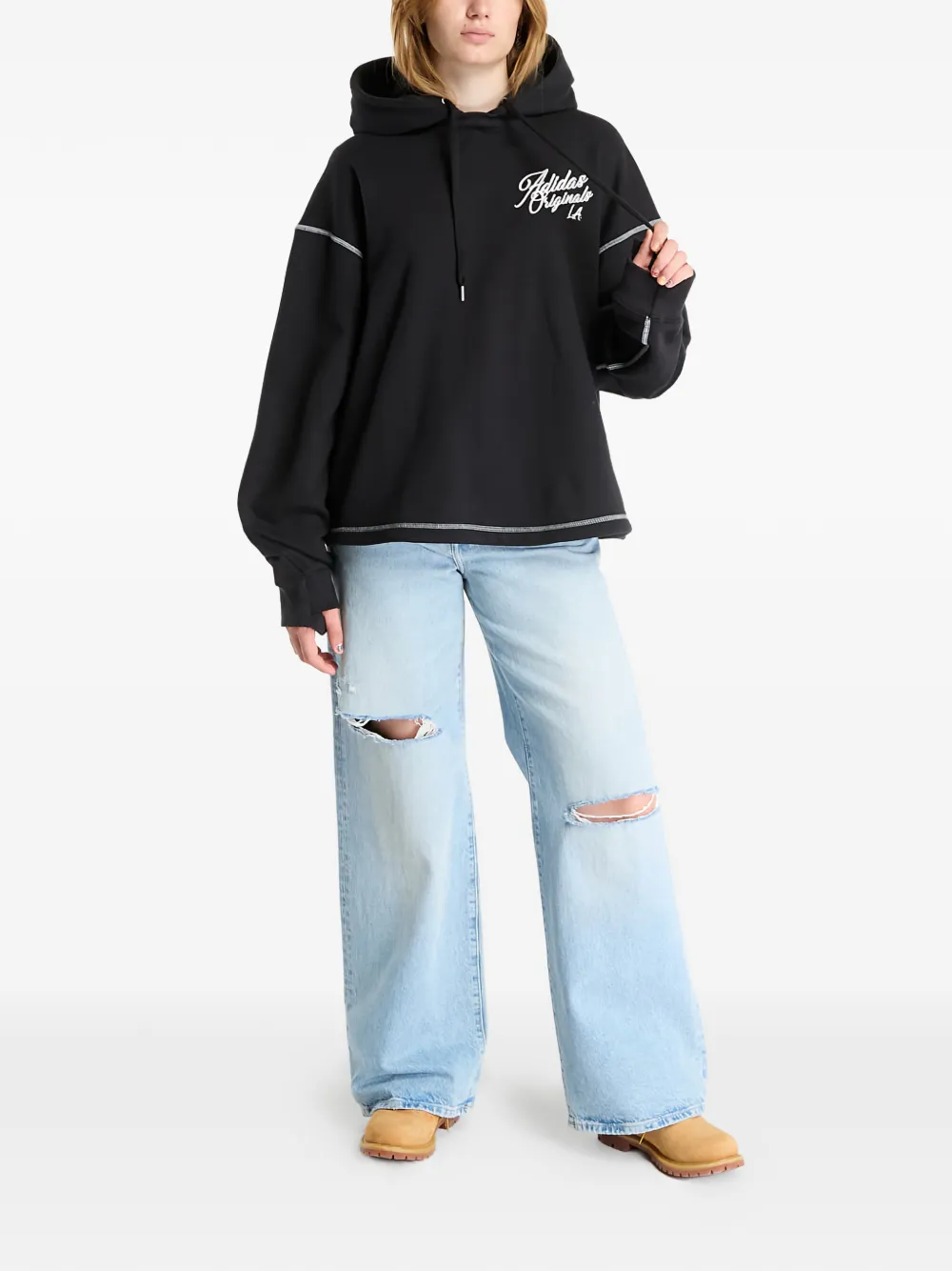  Adidas X La Originals Santa Monica Hoodie - Black 
