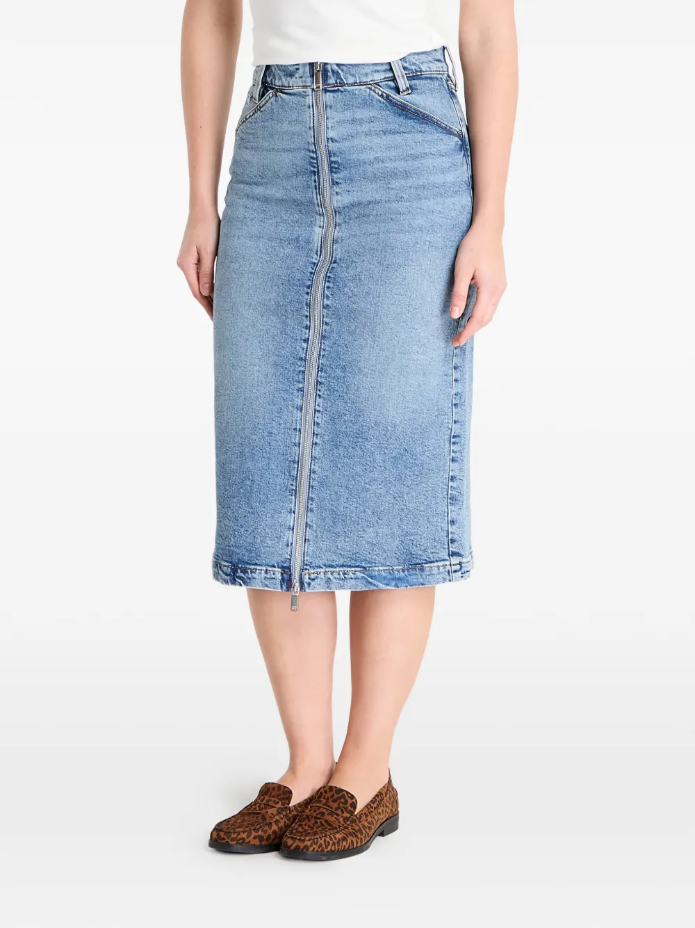 Calvin Klein zip-front skirt - Blau
