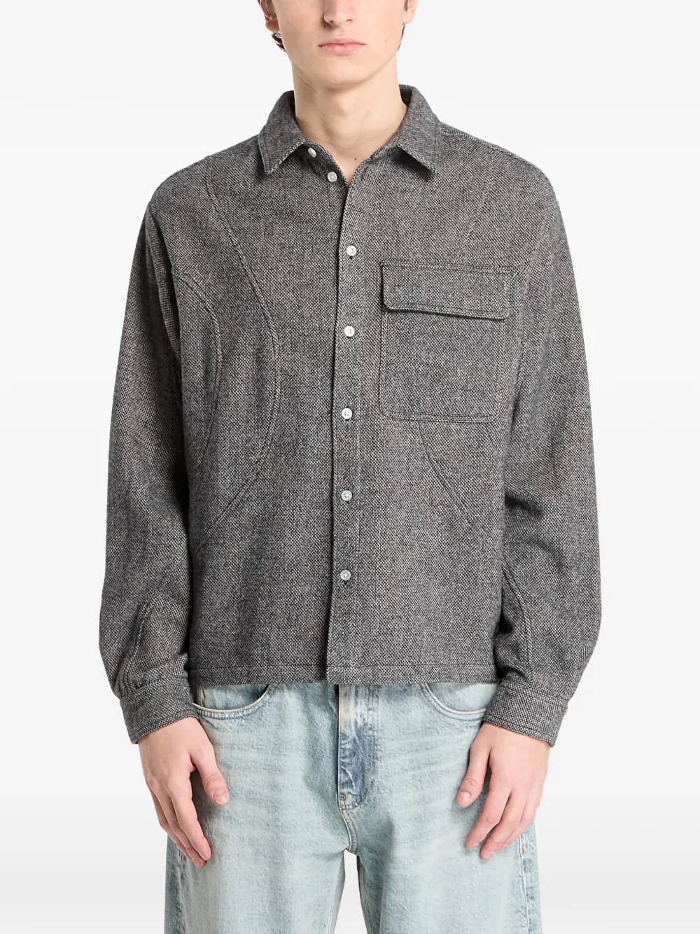 dime chest-pocket shirt - Grigio