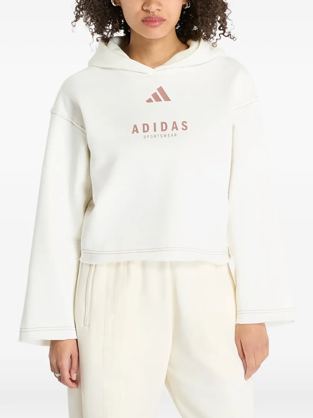 adidas All Szn logo-print hoodie - Bianco