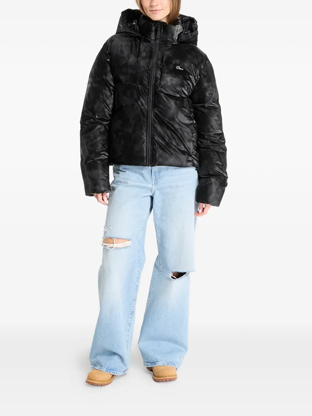  Dime Hooded Puffer Jacket - Black 