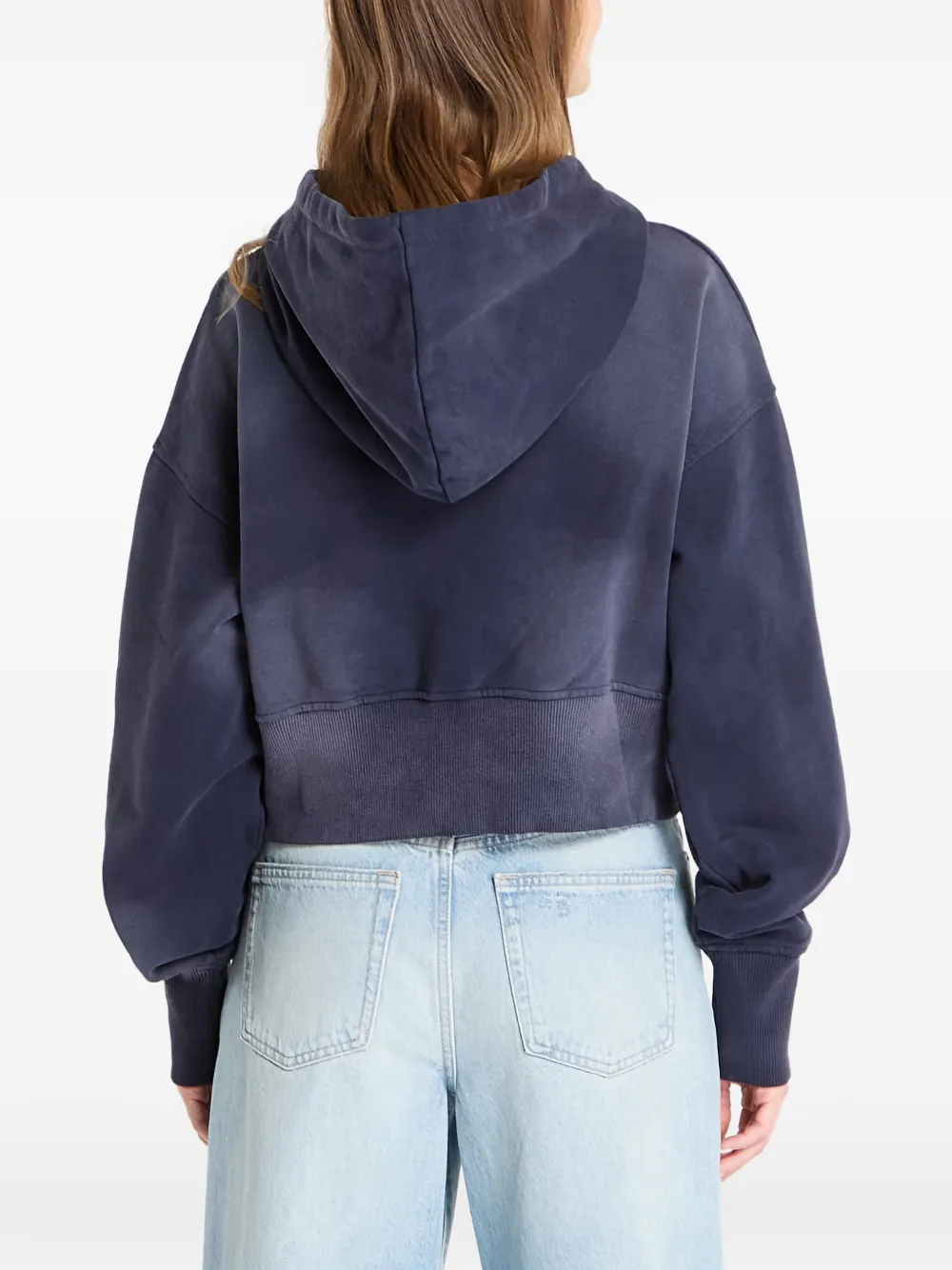 dime Cropped hoodie met rits Blauw