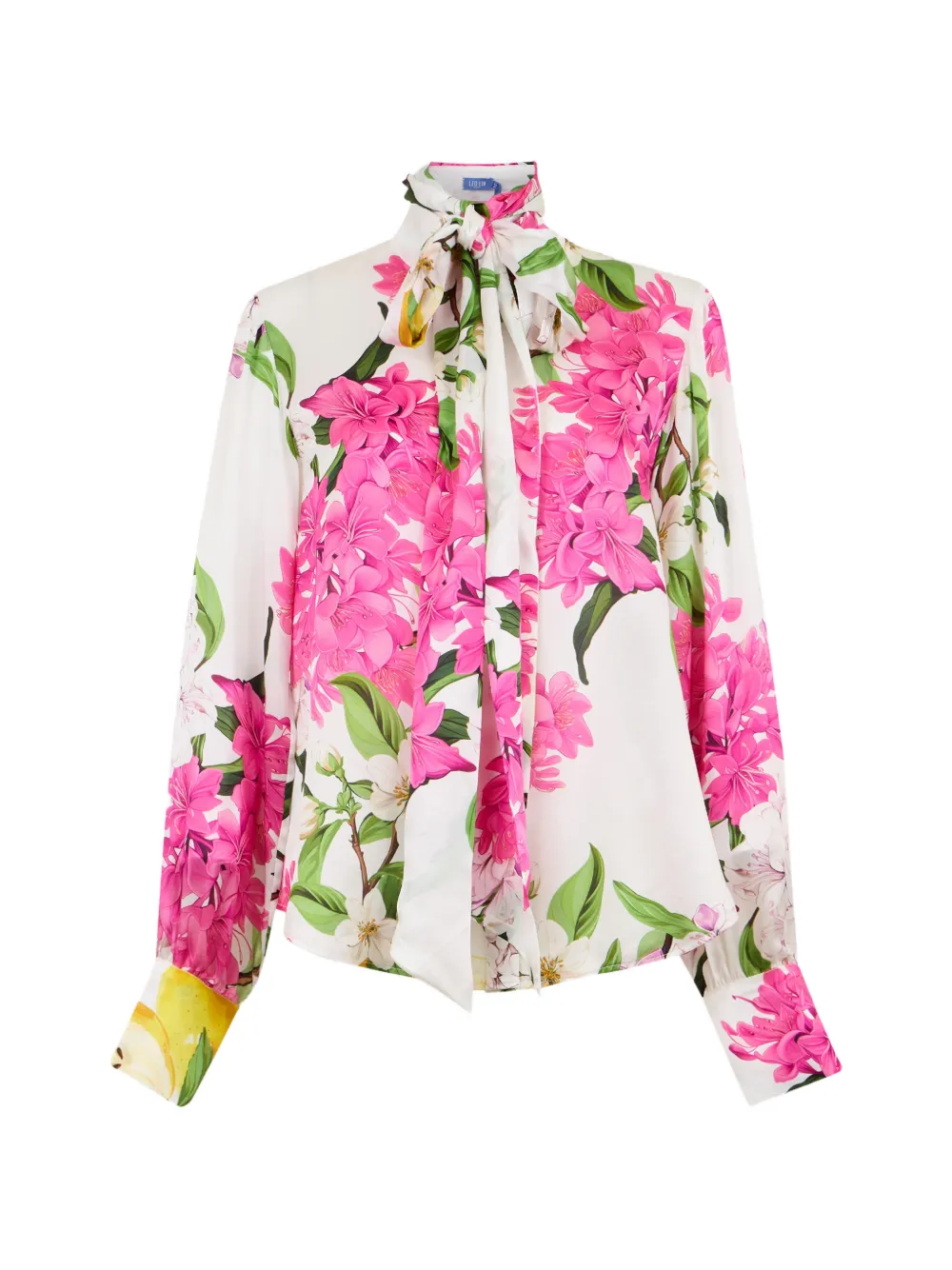 Leo Lin Freya tie-neck floral silk blouse - Bianco