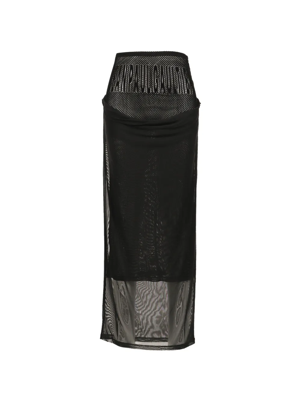 Jean Paul Gaultier lettering mesh skirt - Nero