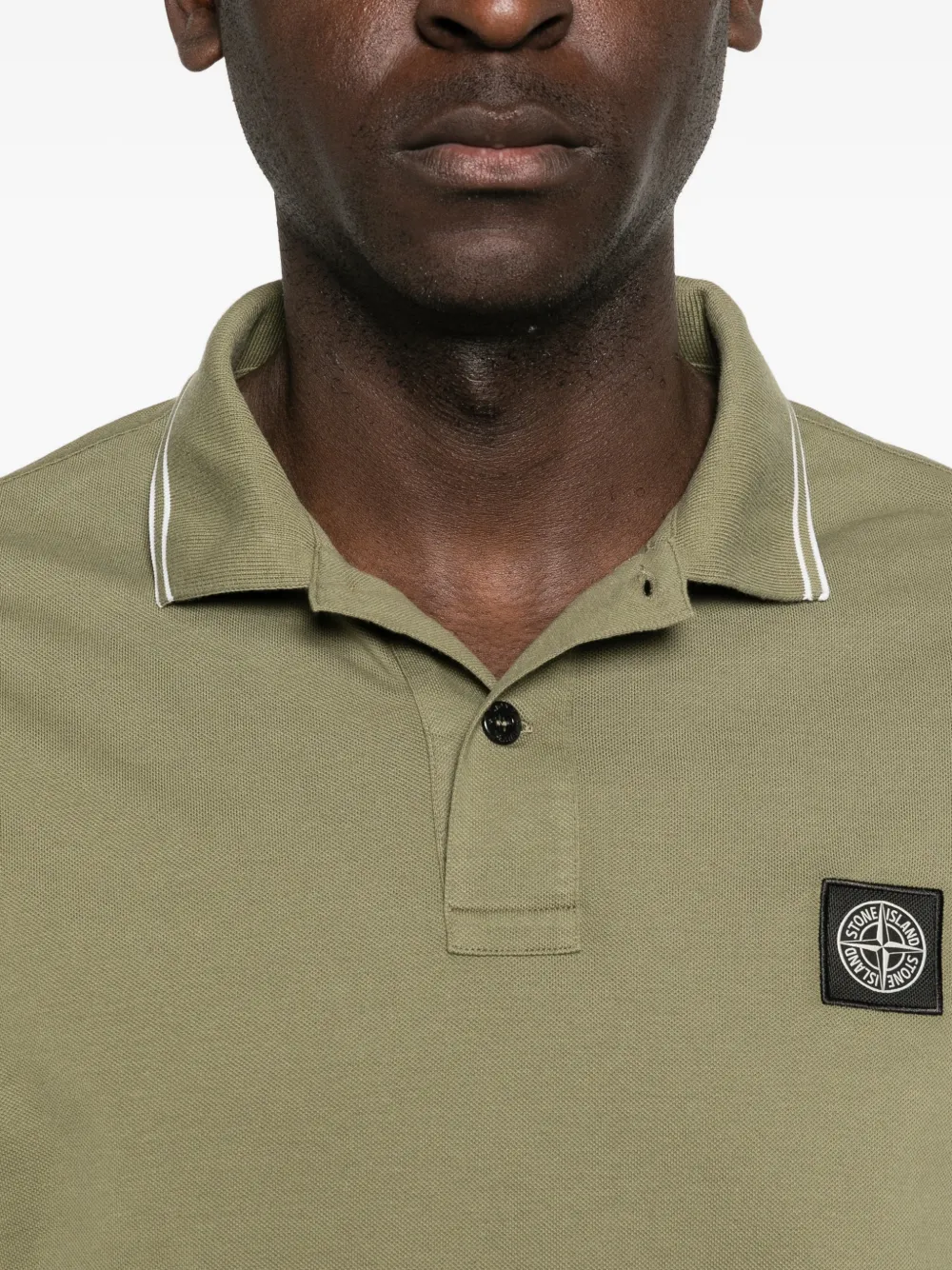 Stone Island ストライプトリム ポロシャツ | グリーン | FARFETCH JP