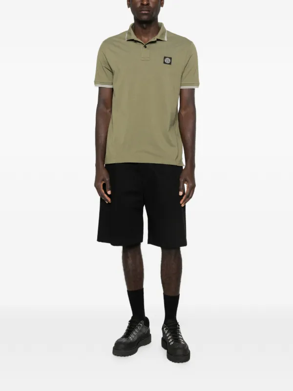 Stone Island ストライプトリム ポロシャツ | グリーン | FARFETCH JP