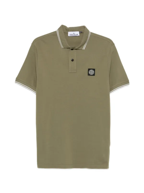 Stone Island ストライプトリム ポロシャツ | グリーン | FARFETCH JP