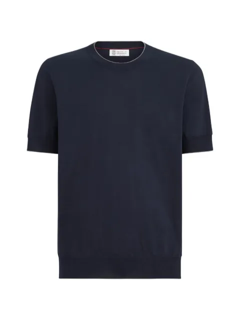 Brunello Cucinelli cotton lightweight knit T-shirt with contrast details