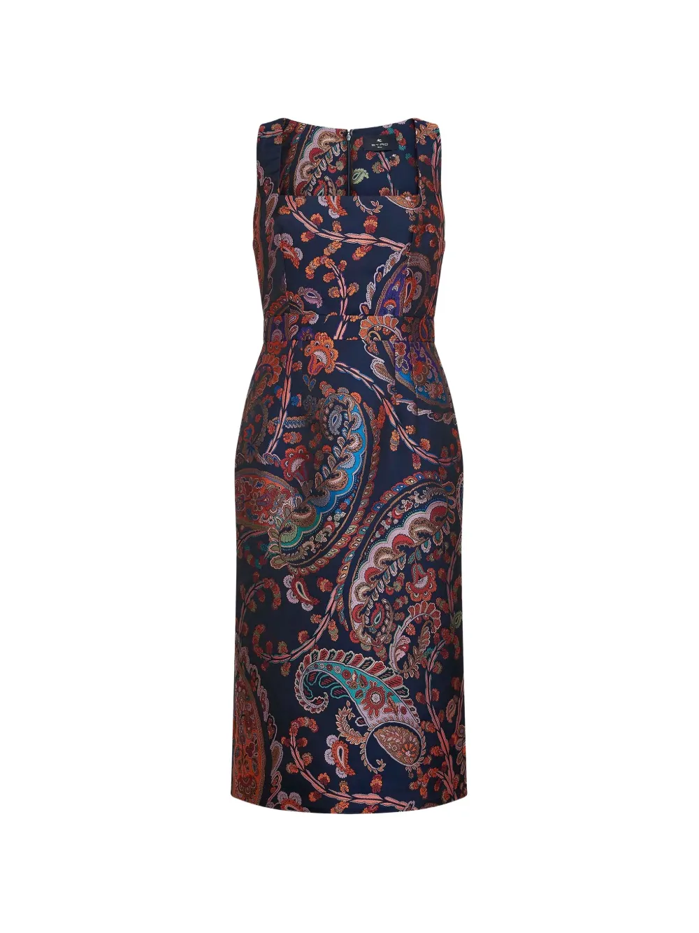 ETRO square-neck paisley-pattern dress - Blu