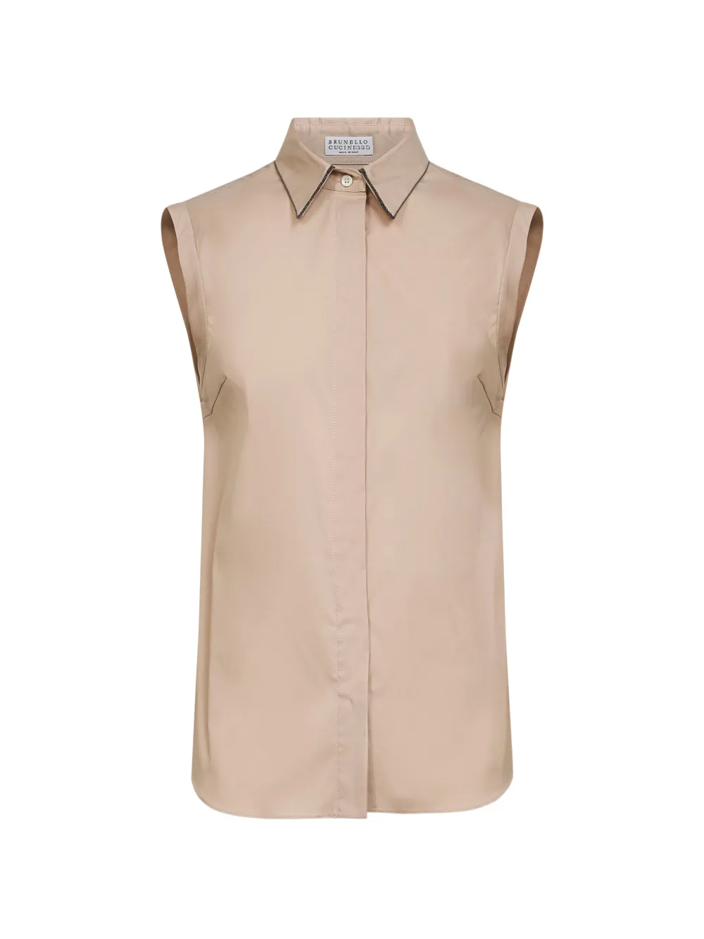 Brunello Cucinelli collar-embellishment shirt - Nude