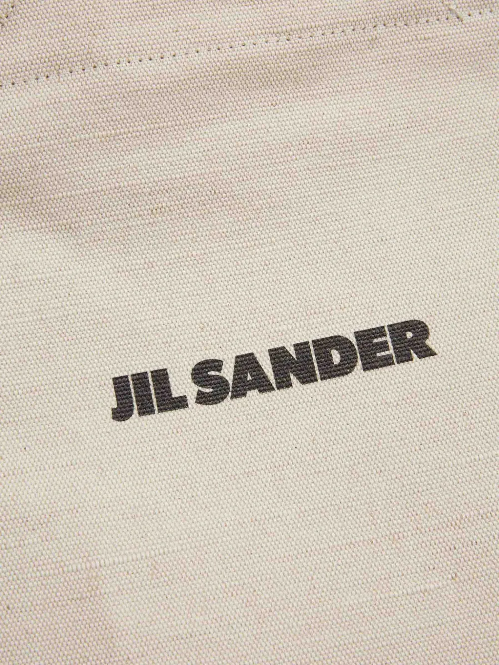 Jil Sander Shopper met logoprint en leren handgrepen Beige
