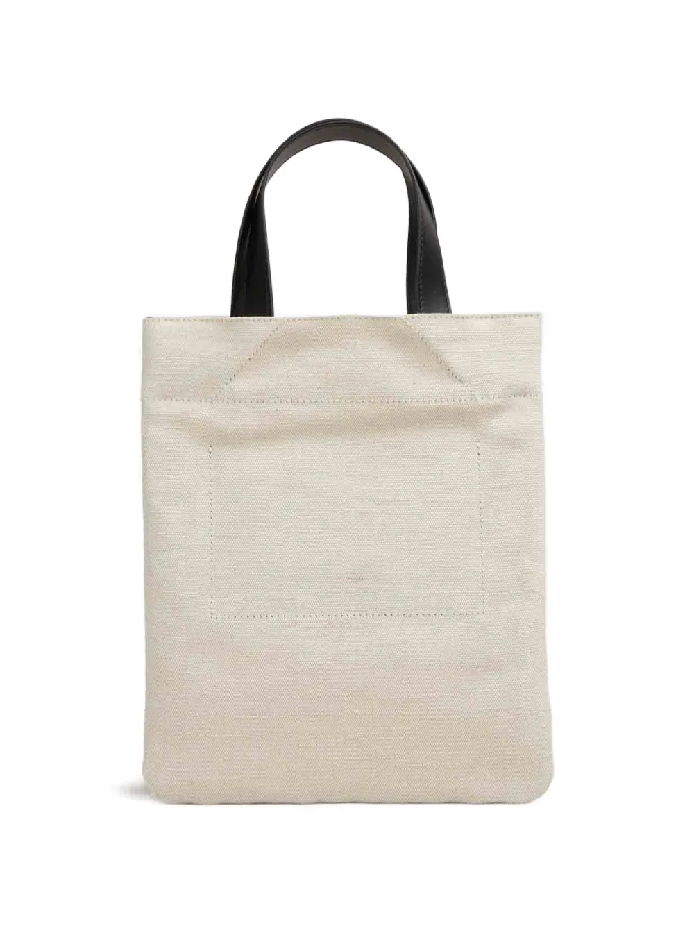 Jil Sander Shopper met logoprint en leren handgrepen Beige