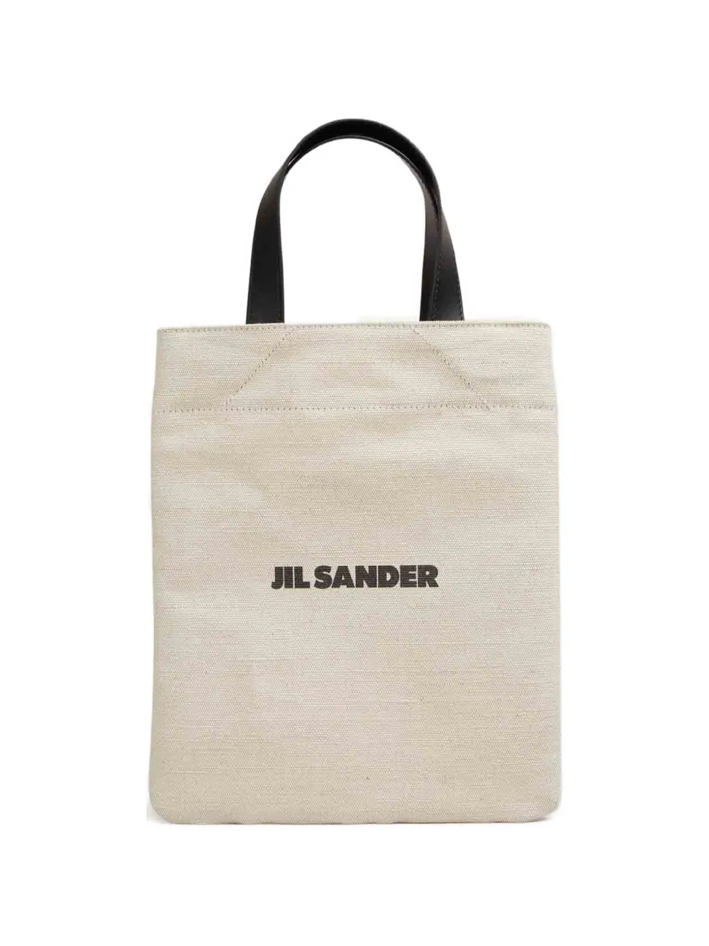 Jil Sander logo-printed leather-handles tote bag - Toni neutri