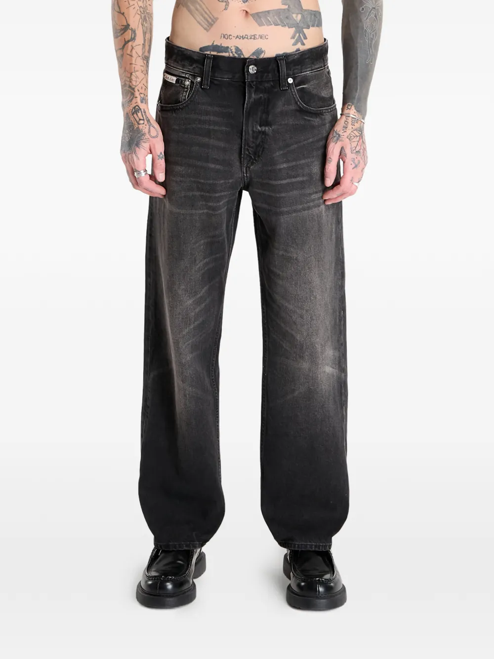  Calvin Klein Vaqueros Rectos Años 90s - Negro 