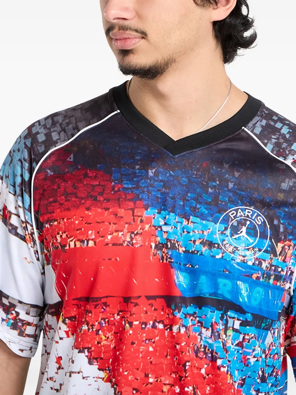 Jordan Paris Saint-Germain T-shirt met V-hals Blauw