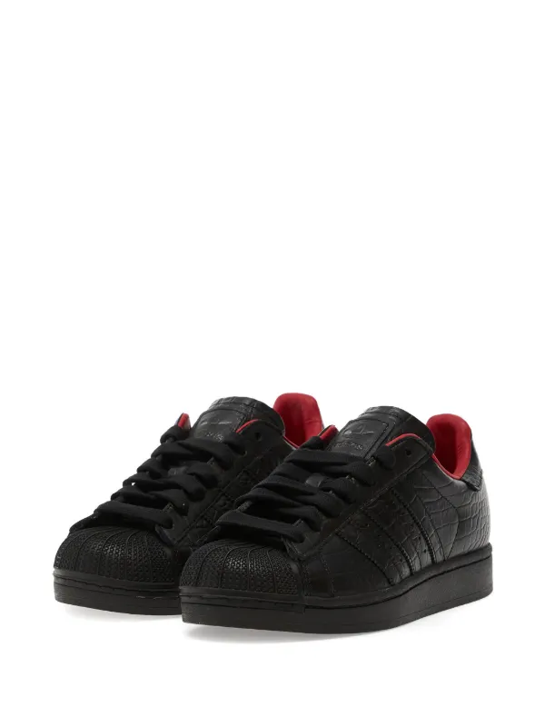 Adidas Superstar II crocodile-effect Sneakers | Black | FARFETCH HK