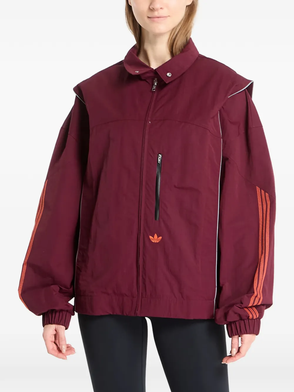 adidas Venice Wind jack met drie strepen Rood