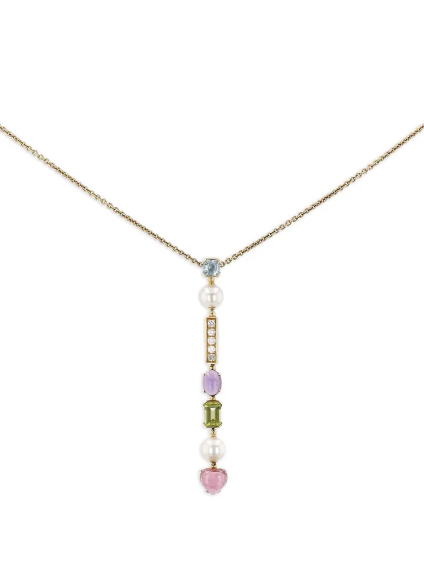 Bvlgari Pre-owned 2010's Allegra Multi-stones Necklace in Gold