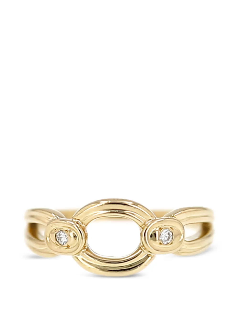 Christian Dior Pre-Owned 1980's diamond-embellishment ring - Gold