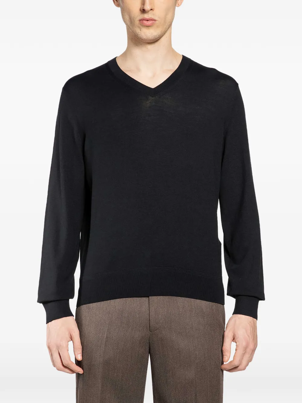 TOM FORD long-sleeve V-neck top - Nero