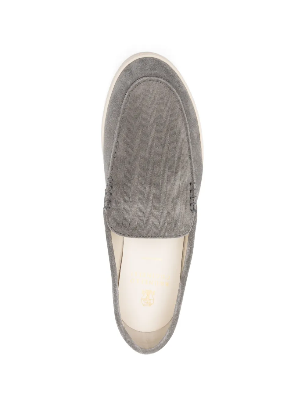 Brunello Cucinelli Leren loafers met stiksel Grijs