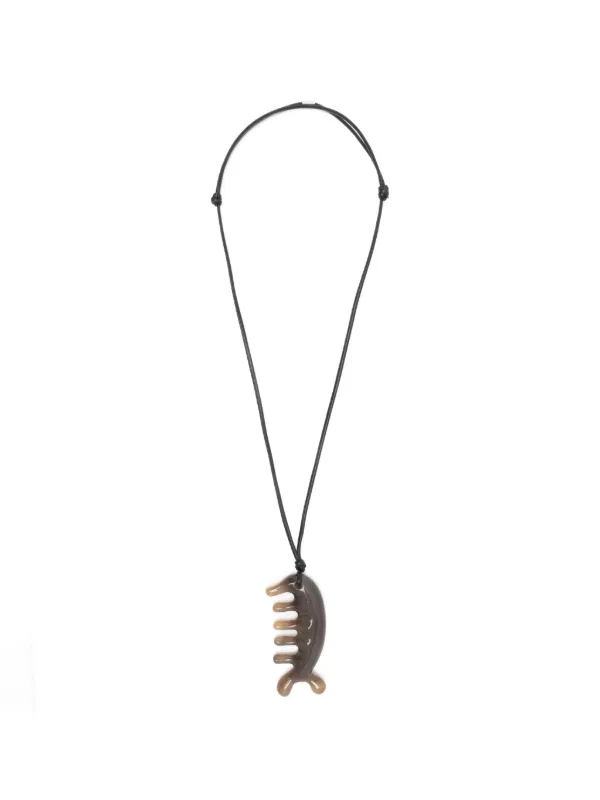 Lemaire Beluga Gua Sha Pendant Necklace in Grey