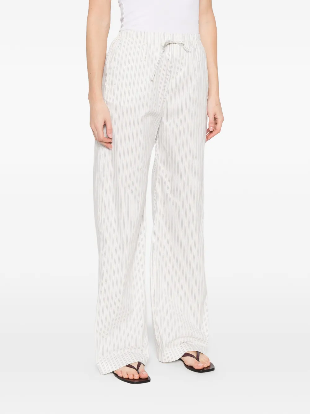 IRO Lia gestreepte broek met trekkoord Wit