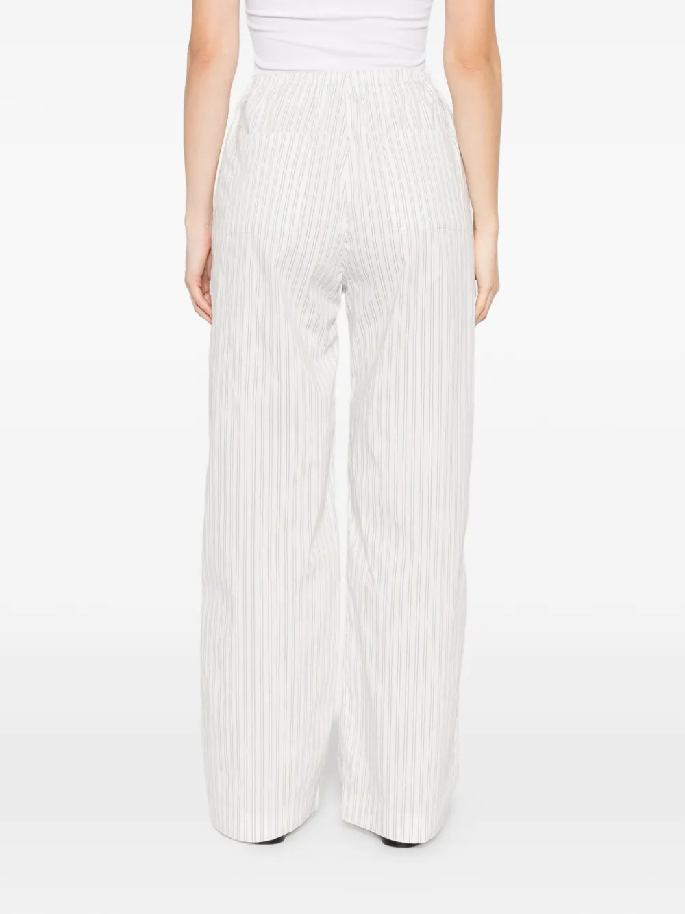 IRO Lia gestreepte broek met trekkoord Wit
