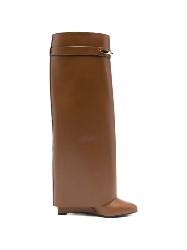 Givenchy Shark Pinch Boots in Leather in Brown