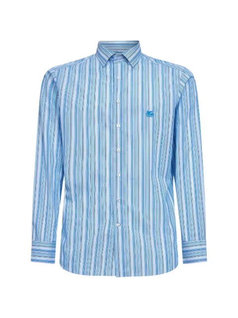 ETRO striped-pattern logo-embroidered shirt